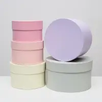 Набор круглых подарочных коробок 5 в 1 &laquo;Дымка&raquo;, 23&times;23&times;14 - 15&times;15&times;10 см