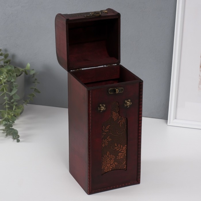 Шкатулка подарочная под бутылку «Цветение», дерево, 34×12×12.5 см
