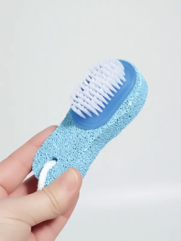 Пемза для педикюра с щёткой, с подвесом, 11 см, в коробке, МИКС