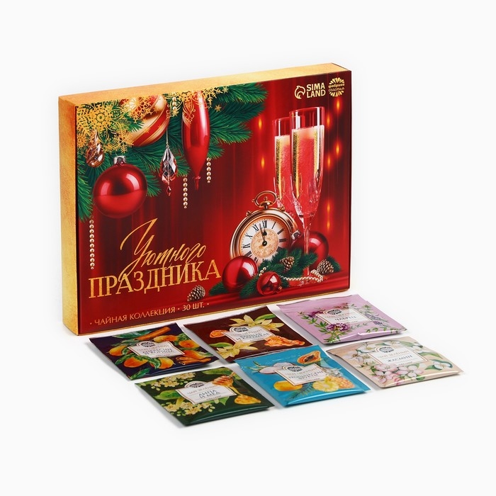 Новый год! Чай черный «Уютного праздника», ассорти, 30 шт Новый год! Чай черный «Уютного праздника», ассорти, 30 шт