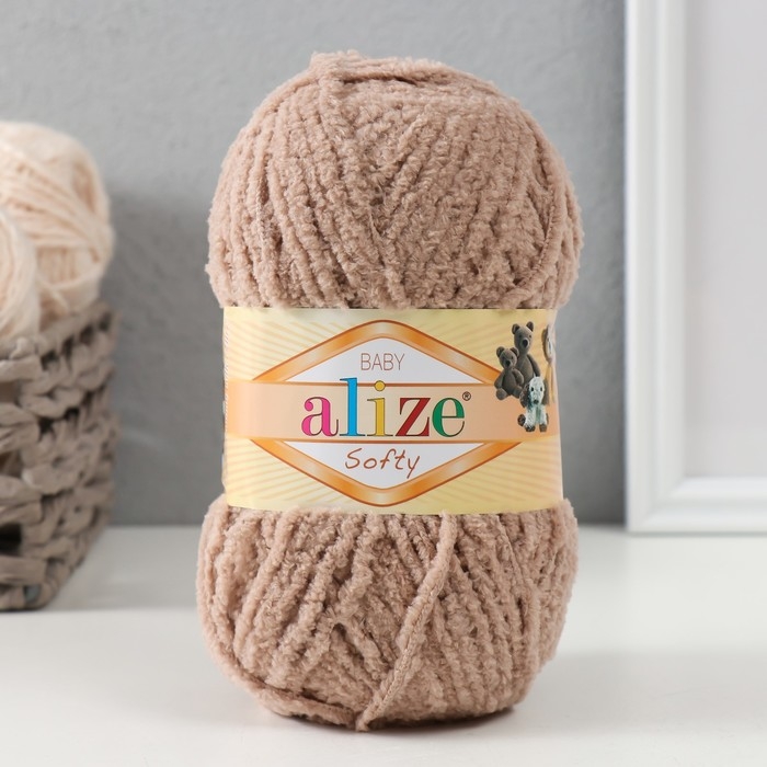 Пряжа Пряжа "Softy" 100% микрополиэстер 115м/50гр (617 бежевый)