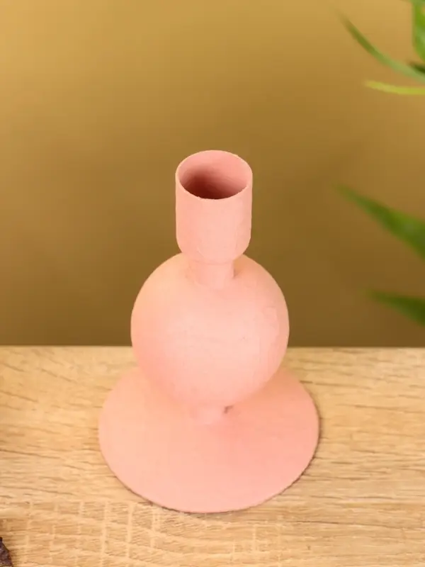 Подсвечник на 1 свечу "Пудровый" с 1 сферой 7,5х7,5х11,5 см