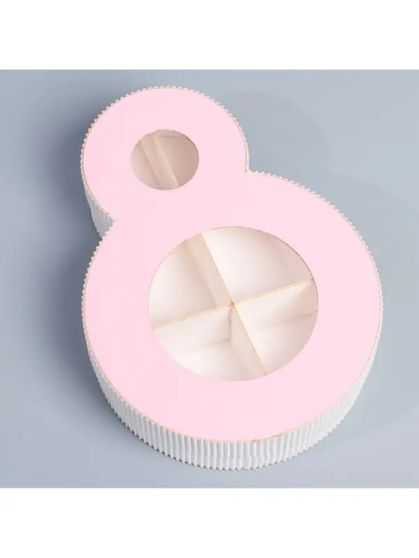 Коробка подарочная, кондитерская упаковка &laquo;8 марта&raquo; розовая, 22&times;16&times;5 см