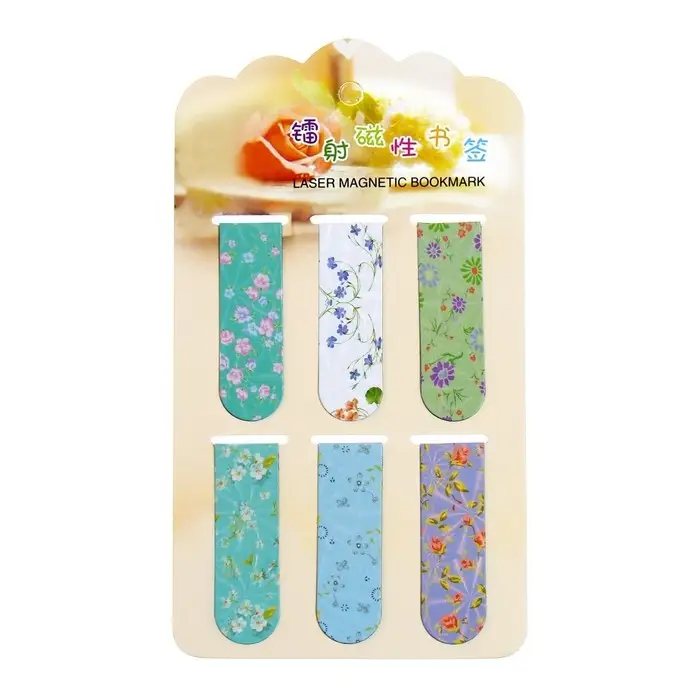 Набор магнитных закладок для книг Calligrata 6 штук, Набор магнитных закладок для книг Calligrata 6 штук, "Цветы", МИКС