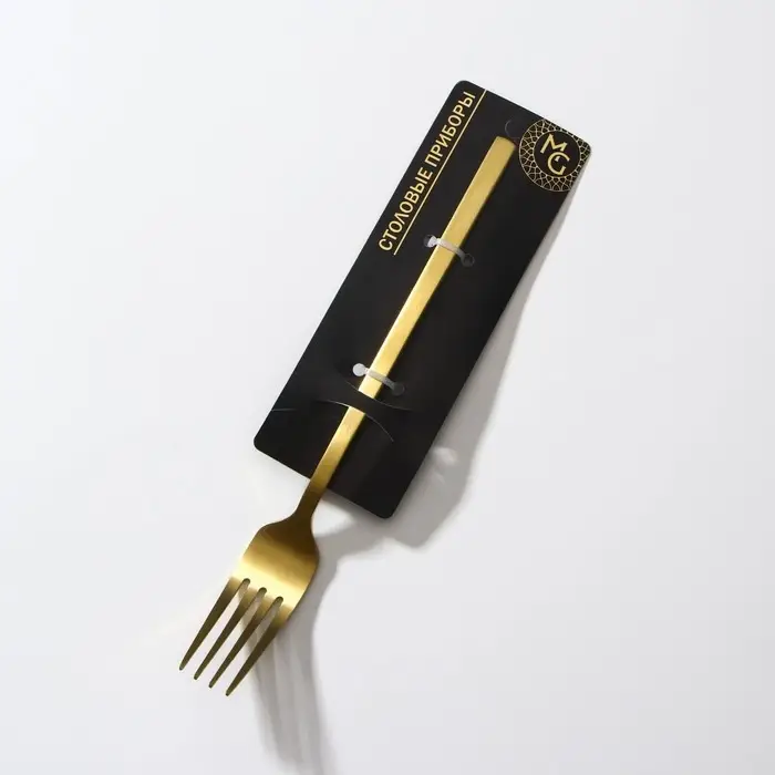Вилка столовая из нержавеющей стали Magistro «Оску стандарт», длина 19,5 см, цвет золотой