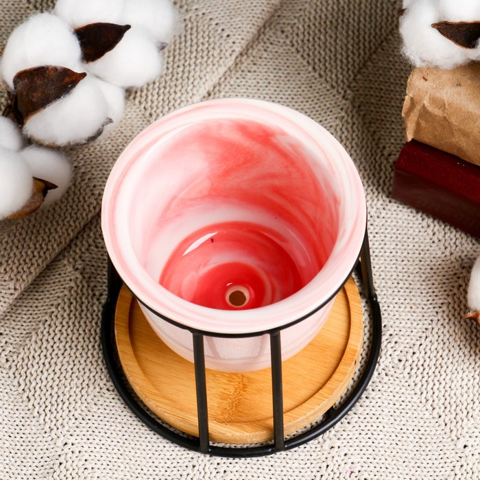 Горшок "Сосуд" розовый на подставке, 11х10см