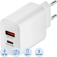 Зарядное устройство сетевое Rocket Space Pro 20W USB-A/C(RWC504WH20SPP-AC)