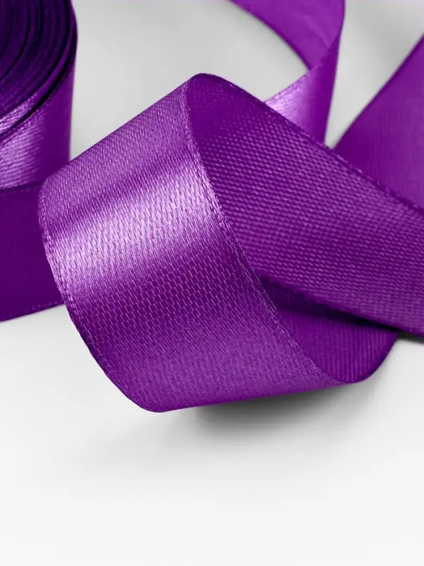 Лента атласная, 20 мм, 23±1 м, тёмно-фиолетовая Лента атласная, 20 мм, 23±1 м, тёмно-фиолетовая