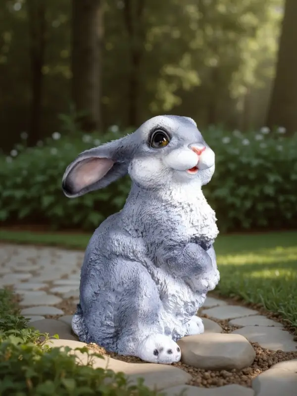 Садовая фигура из полистоуна &laquo;Зайка-лапочка&raquo;, 24&times;18&times;17 см