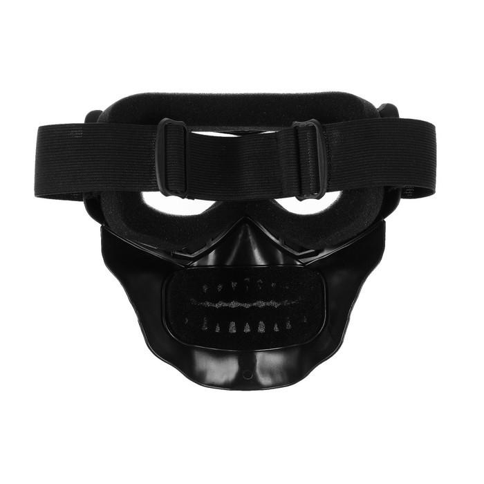 Очки-маска для езды на мототехнике, разборные, визор прозрачный, цвет черный Очки-маска для езды на мототехнике, разборные, визор прозрачный, цвет черный