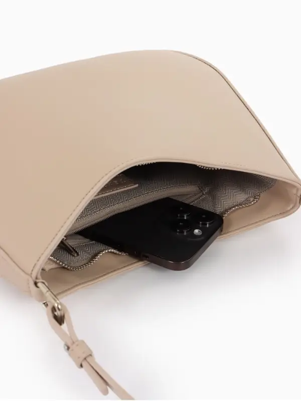 Сумка женская багет TEXTURA на молнии, 28&times;6&times;17 см, бежевая