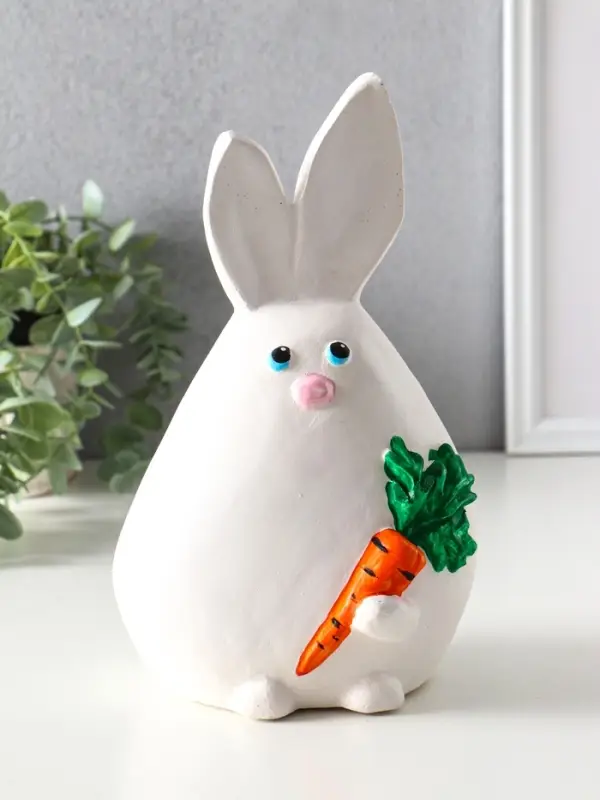 Копилка для денег «Кролик», гипс, 25×15×13.5 см, белый Копилка для денег «Кролик», гипс, 25×15×13.5 см, белый