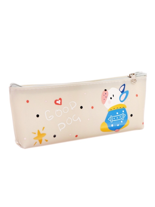 Пенал школьный на молнии Собачка Серый Пенал школьный на молнии Собачка Серый