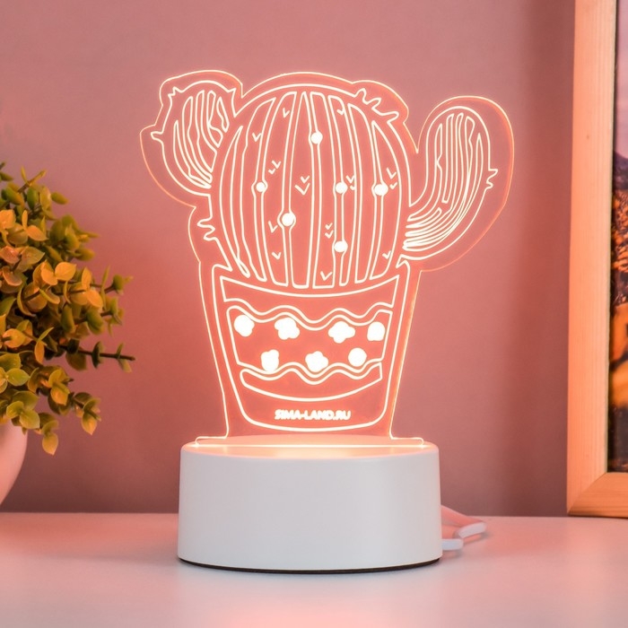 Светильник Светильник "Кактус" LED белый 14х9,5х15 см RISALUX