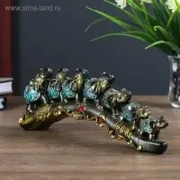 Сувенир полистоун "Семь слонов в синей попоне с кистями и зеркалами на бивне" 10х5,5х28 см Сувенир полистоун "Семь слонов в синей попоне с кистями и зеркалами на бивне" 10х5,5х28 см