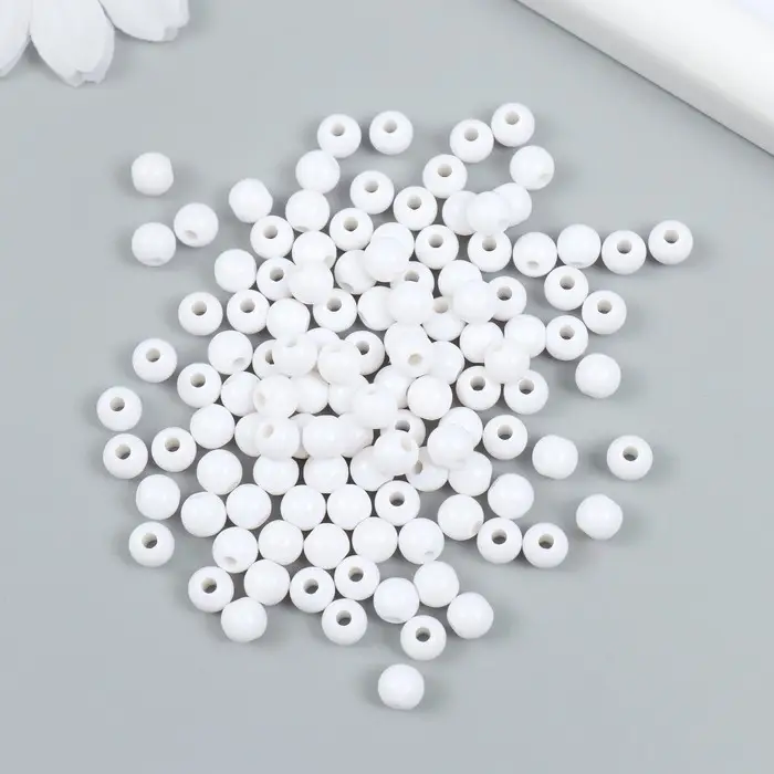 Бусины пластик "Танцующее облако" глянец набор 25 гр d=0,6 см