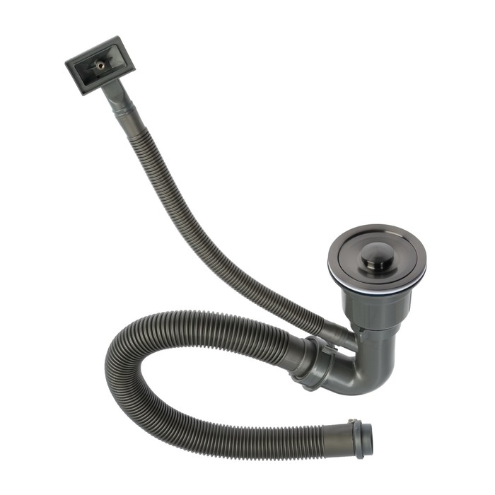 Мойка кухонная AFLORN AF95848F-L, врезная, левая, S=3 и 0,8 мм, 58х48х22 см, сифон, графит Мойка кухонная AFLORN AF95848F-L, врезная, левая, S=3 и 0,8 мм, 58х48х22 см, сифон, графит