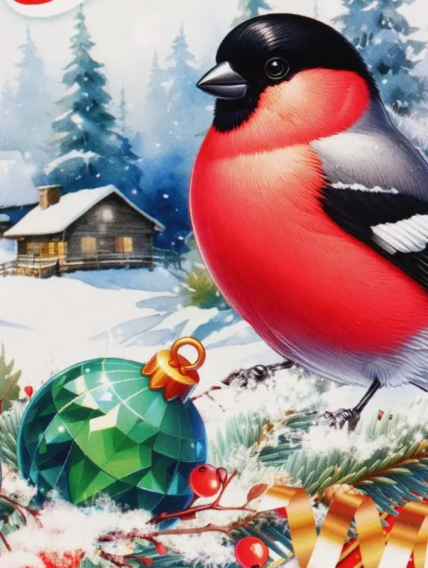 Коробка подарочная складная Коробка подарочная складная "Снегири" 16 х 8 х 20 см