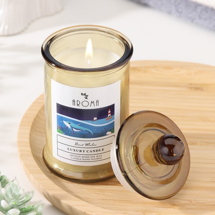 Свеча ароматическая в банке   Свеча ароматическая в банке  "Эвкалипт", 40ч, 95 гр, в коробке