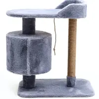 Комплекс для кошек с когтеточкой, 58&times;38&times;70 см, с лежанкой, джут, серый