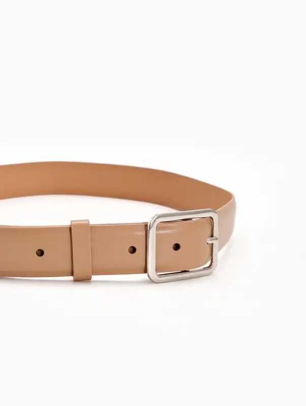 Ремень женский, 110&times;3 см, пряжка металл, серебристая, бежевый