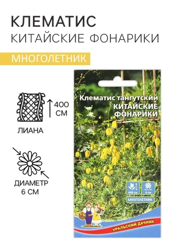 Семена цветов Клематис  Семена цветов Клематис "Китайские Фонарики", 12 шт.