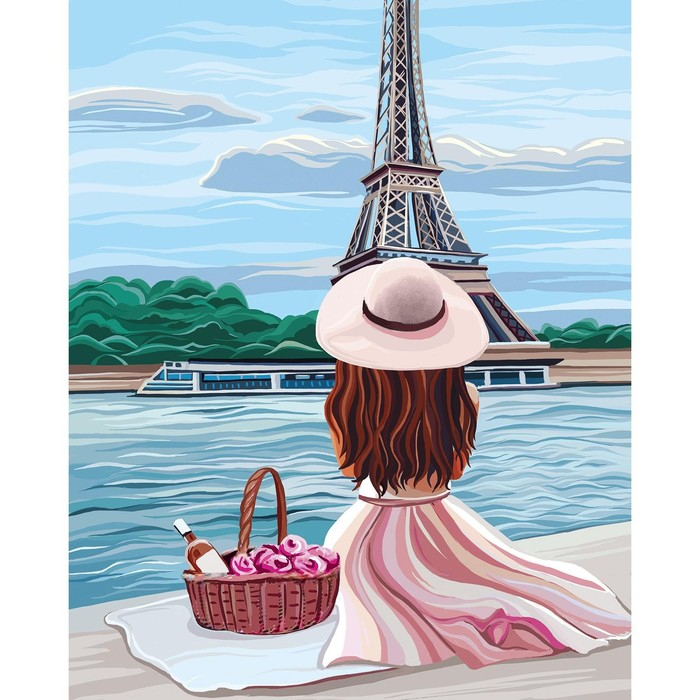 Алмазная мозаика с частичным заполнением на холсте «Девушка на берегу», 50 x 60 см Алмазная мозаика с частичным заполнением на холсте «Девушка на берегу», 50 x 60 см