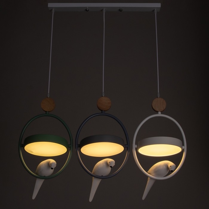 Люстра Люстра "Голуби" 3хLED 36Вт белый-серый-зеленый 80х25х100 см