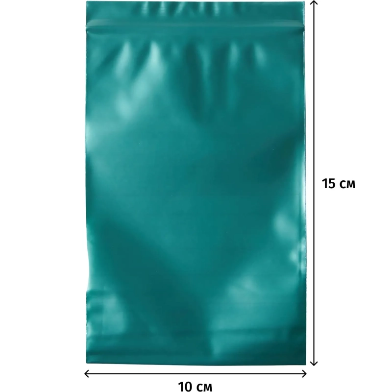 Пакет с замком (Zip Lock) 10 х 15 см, 60 мкм, зеленый,  100 шт/уп