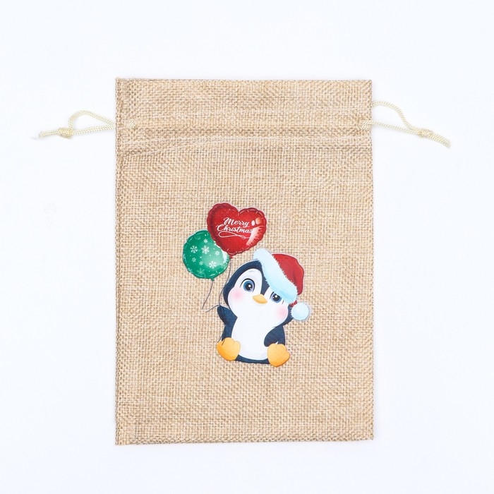 Новый год. Мешок подарочный с термонаклейкой, 13 х 18 см Новый год. Мешок подарочный с термонаклейкой, 13 х 18 см