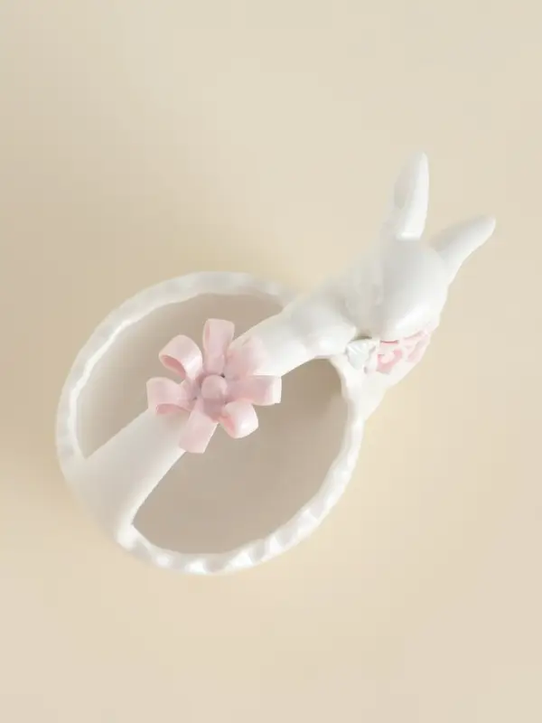Конфетница SL Home &laquo;Лесные кролики&raquo;, 12.5&times;8&times;12 см, фарфор, белая