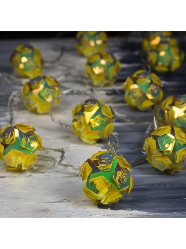 Гирлянда &laquo;Нить&raquo; 4.5 м с насадками &laquo;Цветочные шары&raquo;, IP20, прозрачная нить, 15 LED, свечение тёплое белое, 220 В