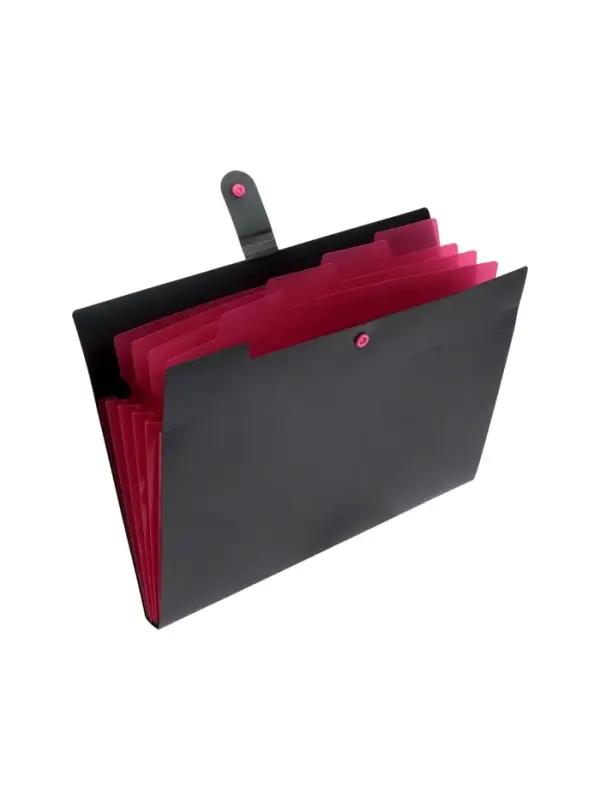 Папка А4, 5 отделений, Calligrata, 600 мкм, на кнопке, черная, матовая Папка А4, 5 отделений, Calligrata, 600 мкм, на кнопке, черная, матовая