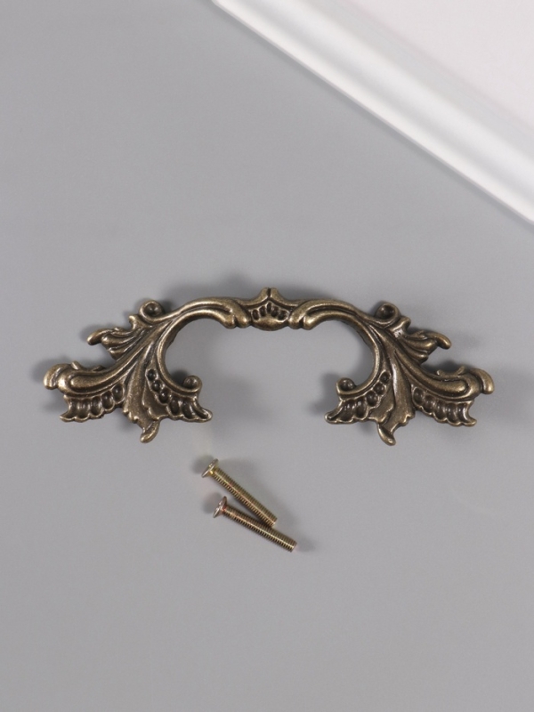 Ручка для шкатулки металл Ручка для шкатулки металл "Растительная ветвь" бронза 12,8х4 см