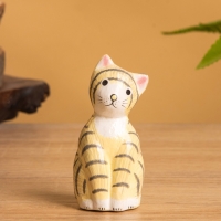 Сувенир «Полосатый кот», 8×3.5×2.5 см, дерево