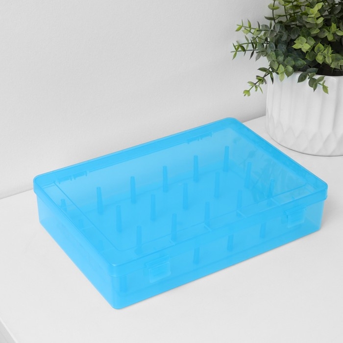 Органайзер для ниток, 24 ячейки, 28×19,5×6 см, цвет МИКС