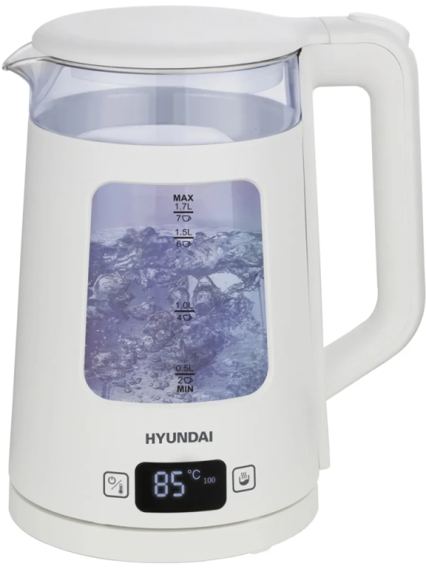 Чайник HYK-G9407 1.7л. 2200Вт белый (стекло)