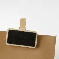 Ценник меловой на прищепке &laquo;Прямоугольник&raquo;, 4&times;3.5 см, чёрный, бежевый