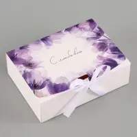 Коробка подарочная самосборная &laquo;С любовью&raquo;, 16.5&times;12&times;5 см, с лентой