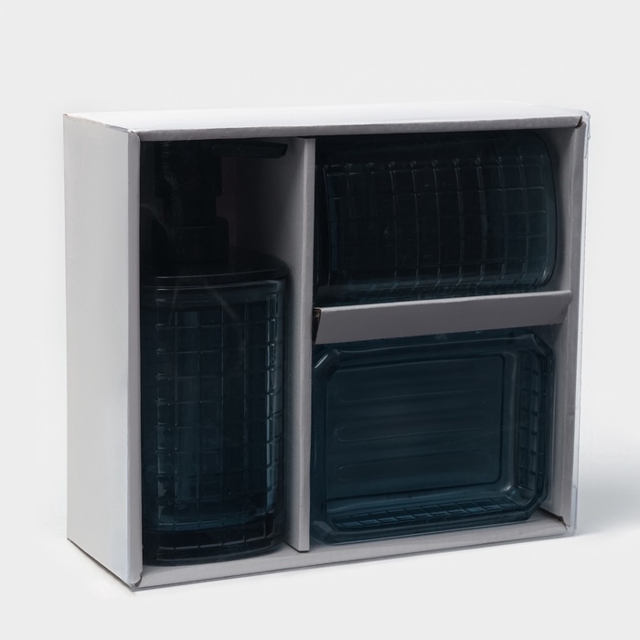 Аксессуары для ванной, 3 предмета: дозатор для мыла, мыльница, стакан Аксессуары для ванной, 3 предмета: дозатор для мыла, мыльница, стакан