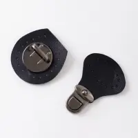 Застёжка для сумки, пришивная, 6&times;4 см, цвет чёрный, чёрный никель