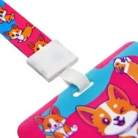 Бейдж горизонтальный, внешний размер 100&times;80 мм, внутренний размер 52&times;82 мм, на ленте 42 см, &laquo;Корги&raquo;