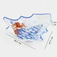 Блюдо сервировочное ёлочка "Новый Год в лесу" 17,7х18,5х3,5 см