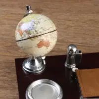 Набор настольный, органайзер 7 в 1, часы, лок для бумаги, визитница, глобус, подставка для печати, карандашница, 40&times;20&times;17, МИКС