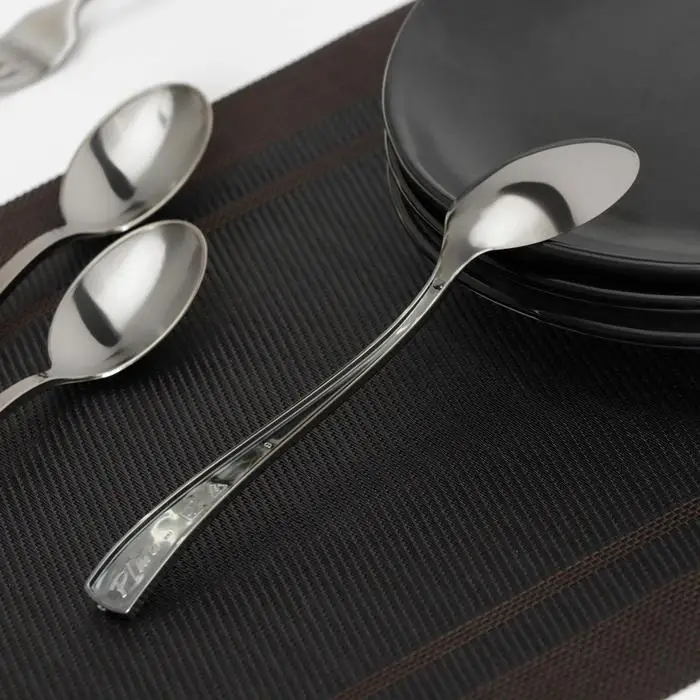 Ложка одноразовая, пластик,17.5 см, столовая, серебристая Ложка одноразовая, пластик,17.5 см, столовая, серебристая