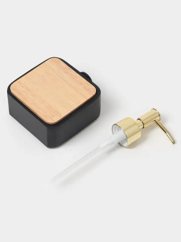 Аксессуары для ванной &laquo;Агат&raquo;, 4 предмета: дозатор, мыльница, 2 стакана, чёрные