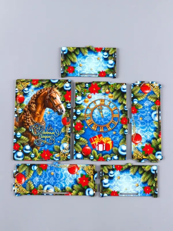 Шкатулка-ящик самосборный малый с символом года Шкатулка-ящик самосборный малый с символом года "Коричневая лошадь", 20х13,6х8 см