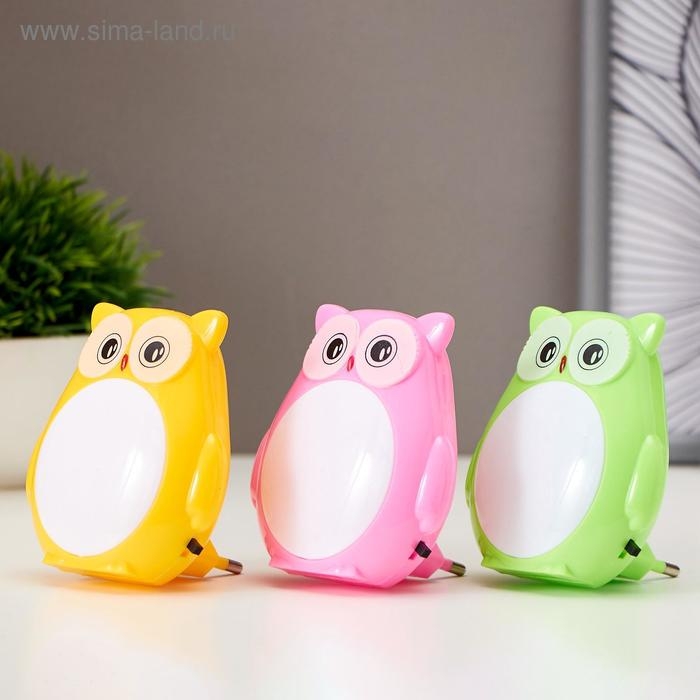 Ночник Ночник "Совенок" LED от сети МИКС 4,5х8х8,5 см RISALUX