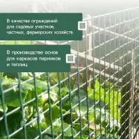 Сетка сварная с ПВХ покрытием, 10&times;0.5 м, ячейка 50&times;50 мм, d=1 мм, металл, Greengo
