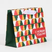 Пакет подарочный новогодний ламинированный «Ёлки», 15 х 12 х 5.5 см Пакет подарочный новогодний ламинированный «Ёлки», 15 х 12 х 5.5 см